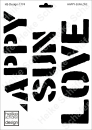 Schablone-Stencil A4 249-1774 - happy-sun-love